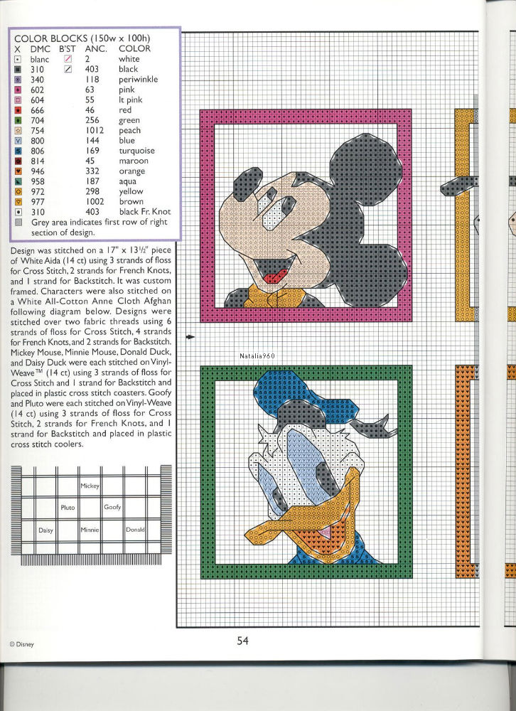 Cross stitch Disney characters together (4)