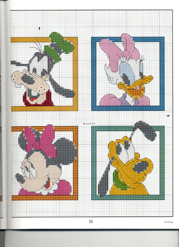 Cross stitch Disney characters together (5)