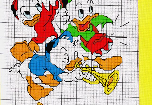 Cross stitch Huey Dewey Louie (1)