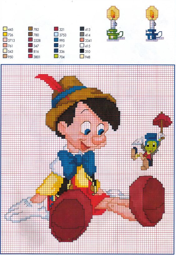 Cross stitch Pinocchio