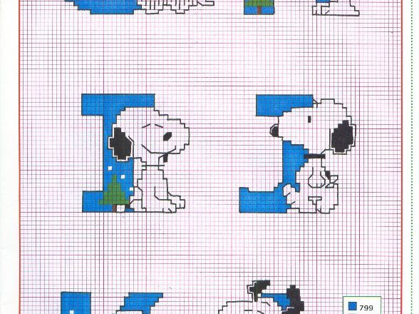 Cross stitch alphabet Charlie Brown Peanuts (2)