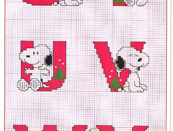 Cross stitch alphabet Charlie Brown Peanuts (4)