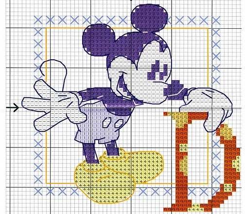 Cross stitch alphabet Mickey Mouse (1)