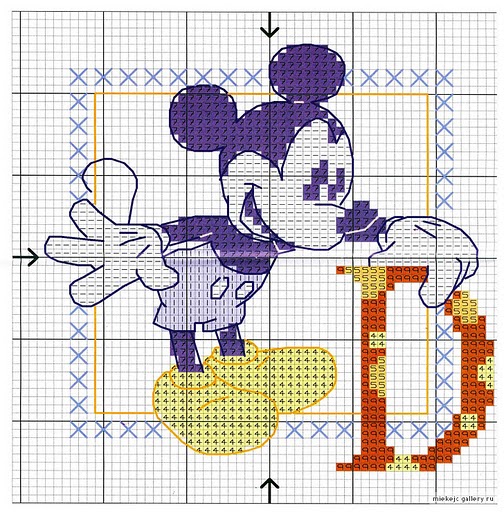 Cross stitch alphabet Mickey Mouse (1)