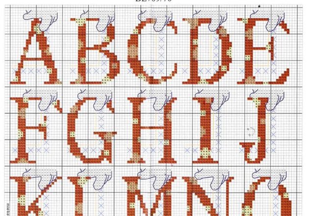 Cross stitch alphabet Mickey Mouse (2)