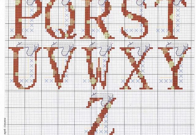 Cross stitch alphabet Mickey Mouse (3)