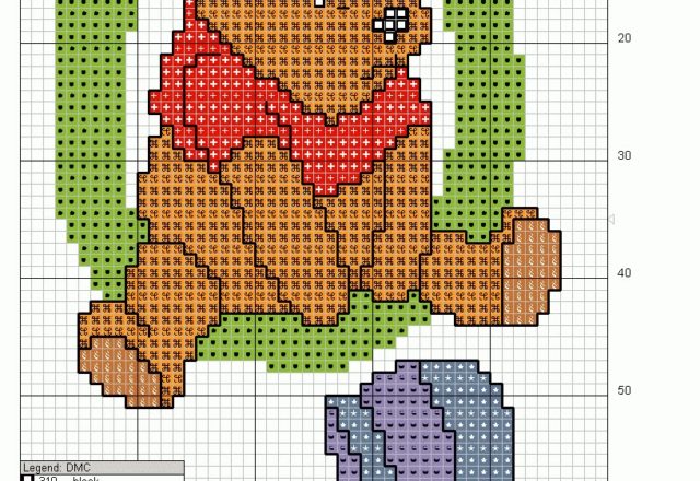 Cross stitch alphabet uppercase with Winnie-The-Pooh (10)