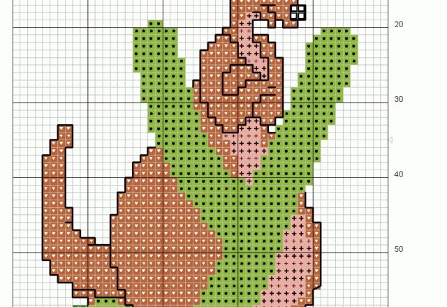 Cross stitch alphabet uppercase with Winnie-The-Pooh (13)