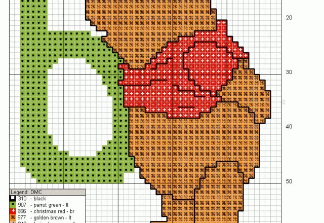 Cross stitch alphabet uppercase with Winnie-The-Pooh (16)