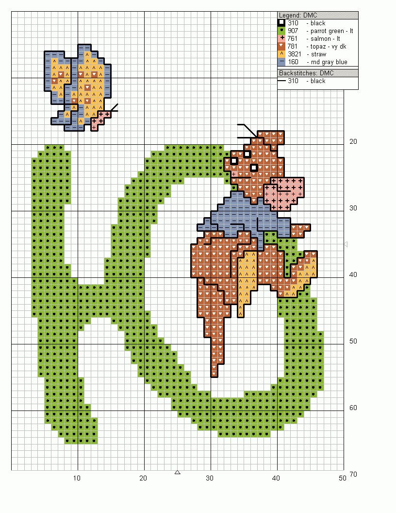 Cross stitch alphabet uppercase with Winnie-The-Pooh (24)