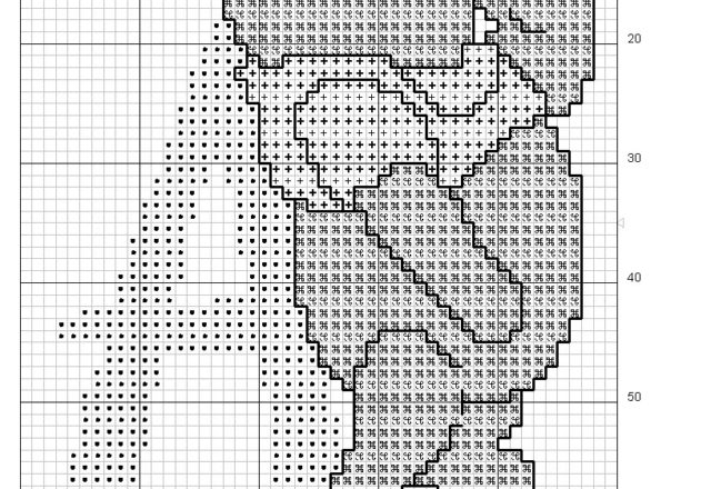 Cross stitch alphabet uppercase with Winnie-The-Pooh (5)