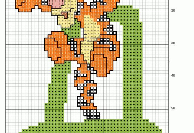 Cross stitch alphabet uppercase with Winnie-The-Pooh (9)