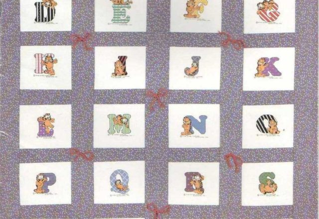 Cross stitch alphabet with Cat Garfield (1)