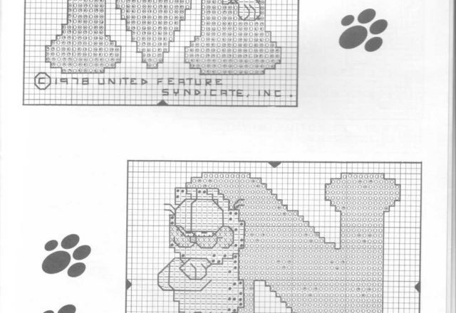 Cross stitch alphabet with Cat Garfield (11)