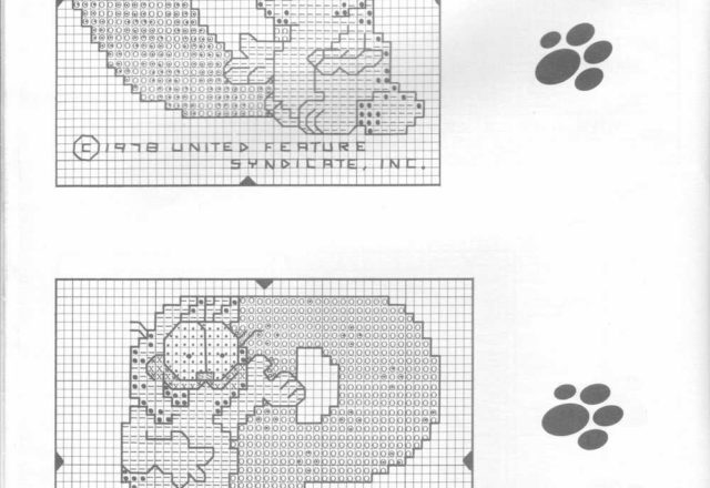 Cross stitch alphabet with Cat Garfield (12)