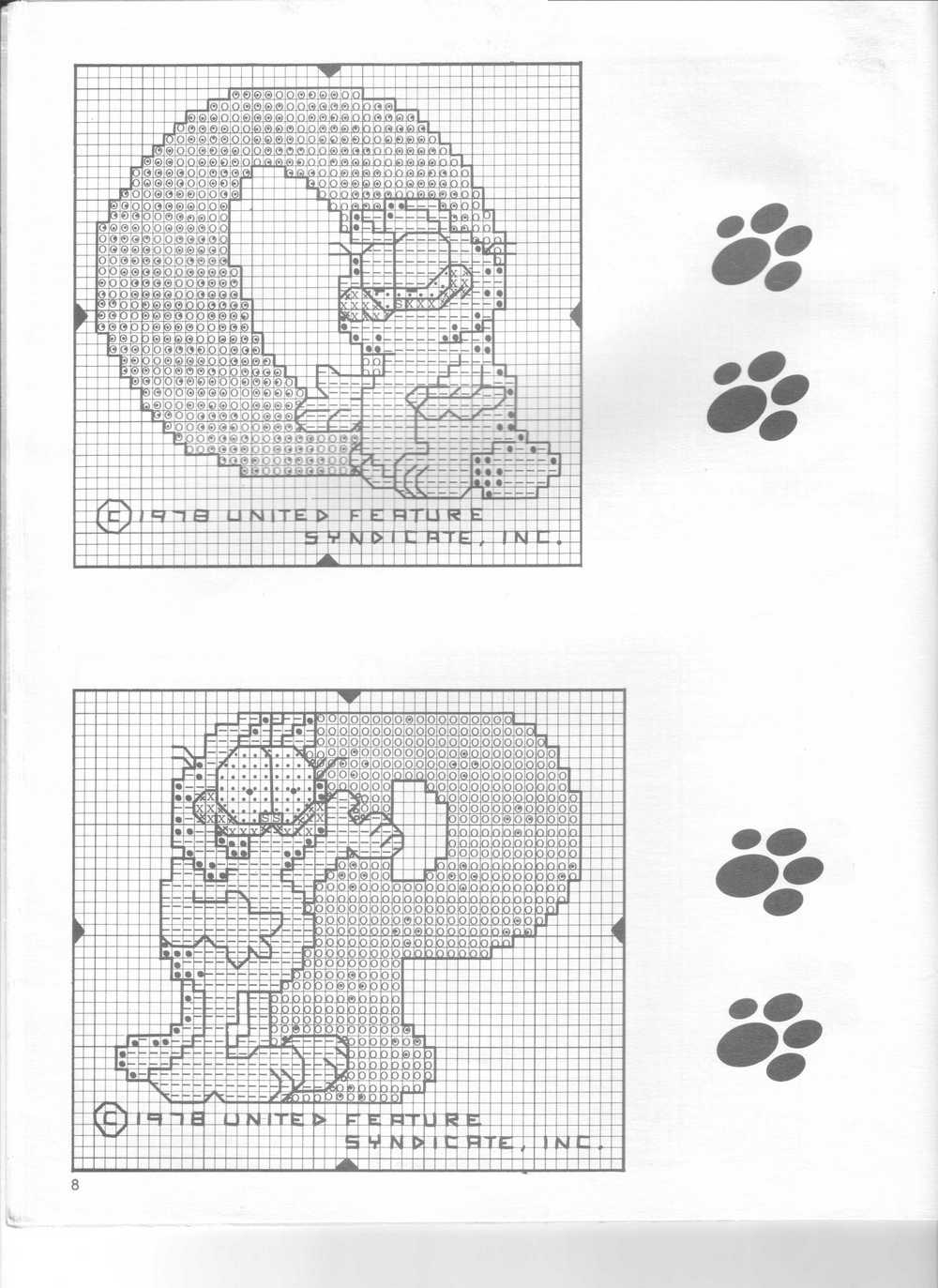 Cross stitch alphabet with Cat Garfield (12)