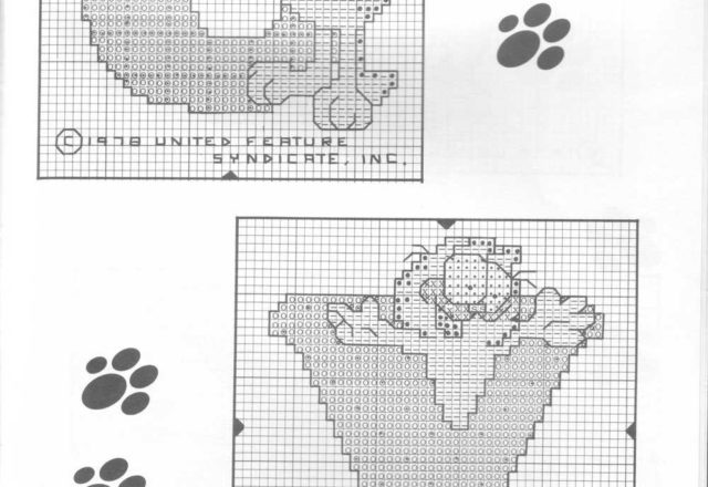 Cross stitch alphabet with Cat Garfield (15)