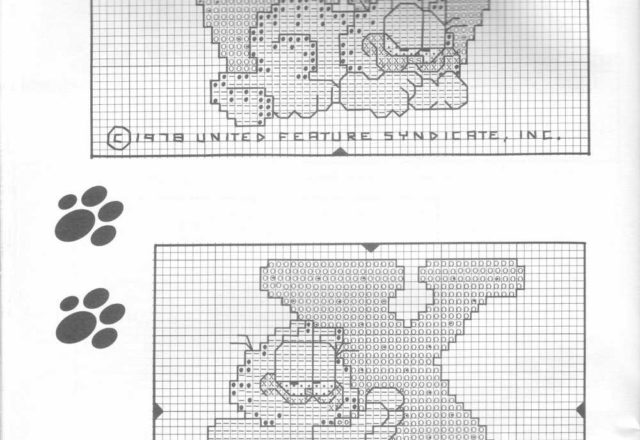 Cross stitch alphabet with Cat Garfield (16)