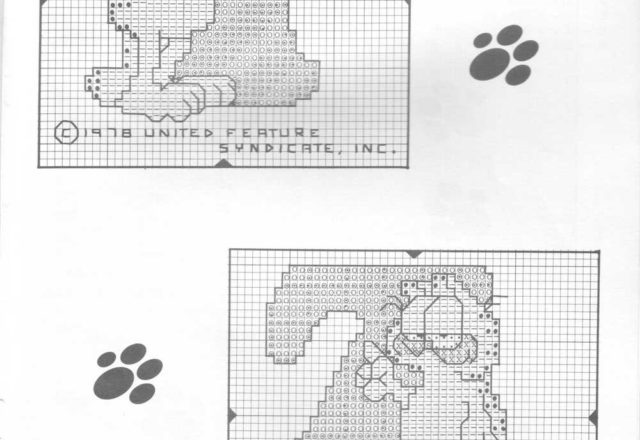 Cross stitch alphabet with Cat Garfield (17)