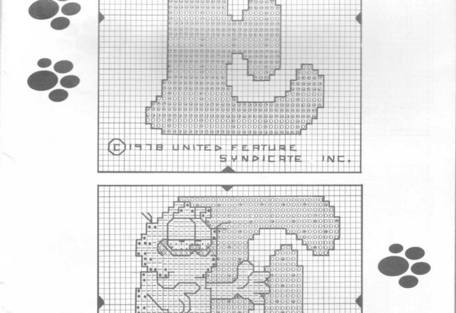 Cross stitch alphabet with Cat Garfield (5)