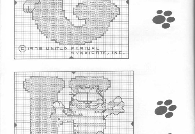Cross stitch alphabet with Cat Garfield (6)