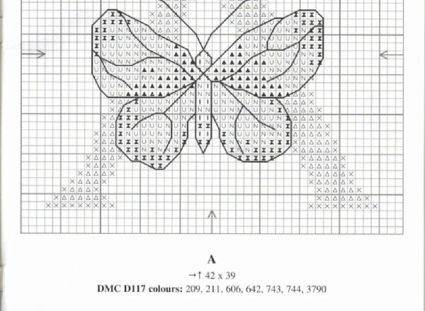 Cross stitch alphabet with butterflies (1)