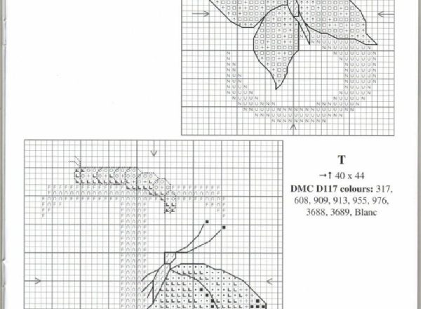 Cross stitch alphabet with butterflies (11)