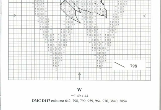 Cross stitch alphabet with butterflies (13)