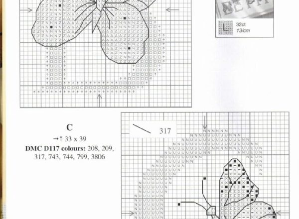 Cross stitch alphabet with butterflies (2)
