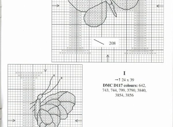 Cross stitch alphabet with butterflies (5)