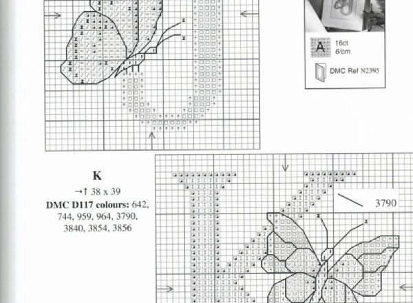 Cross stitch alphabet with butterflies (6)