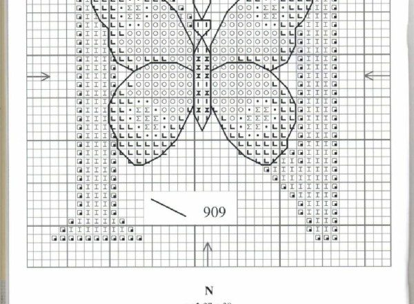 Cross stitch alphabet with butterflies (8)