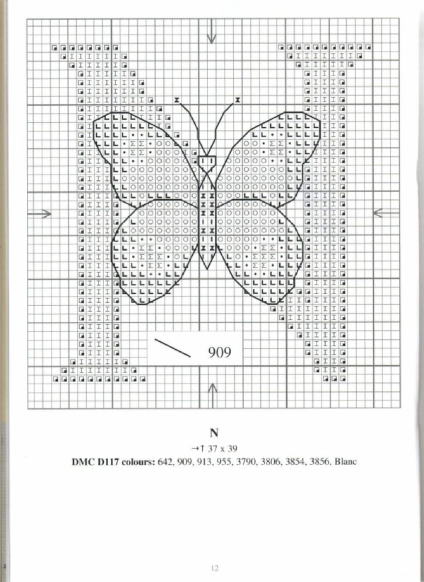 Cross stitch alphabet with butterflies (8)