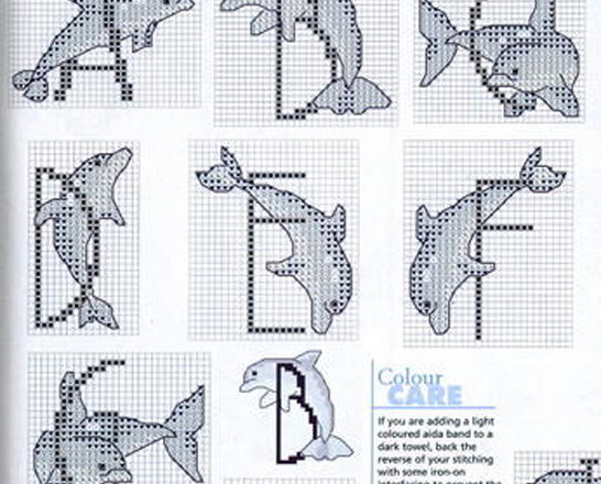 Cross stitch alphabet with dolphins (1)