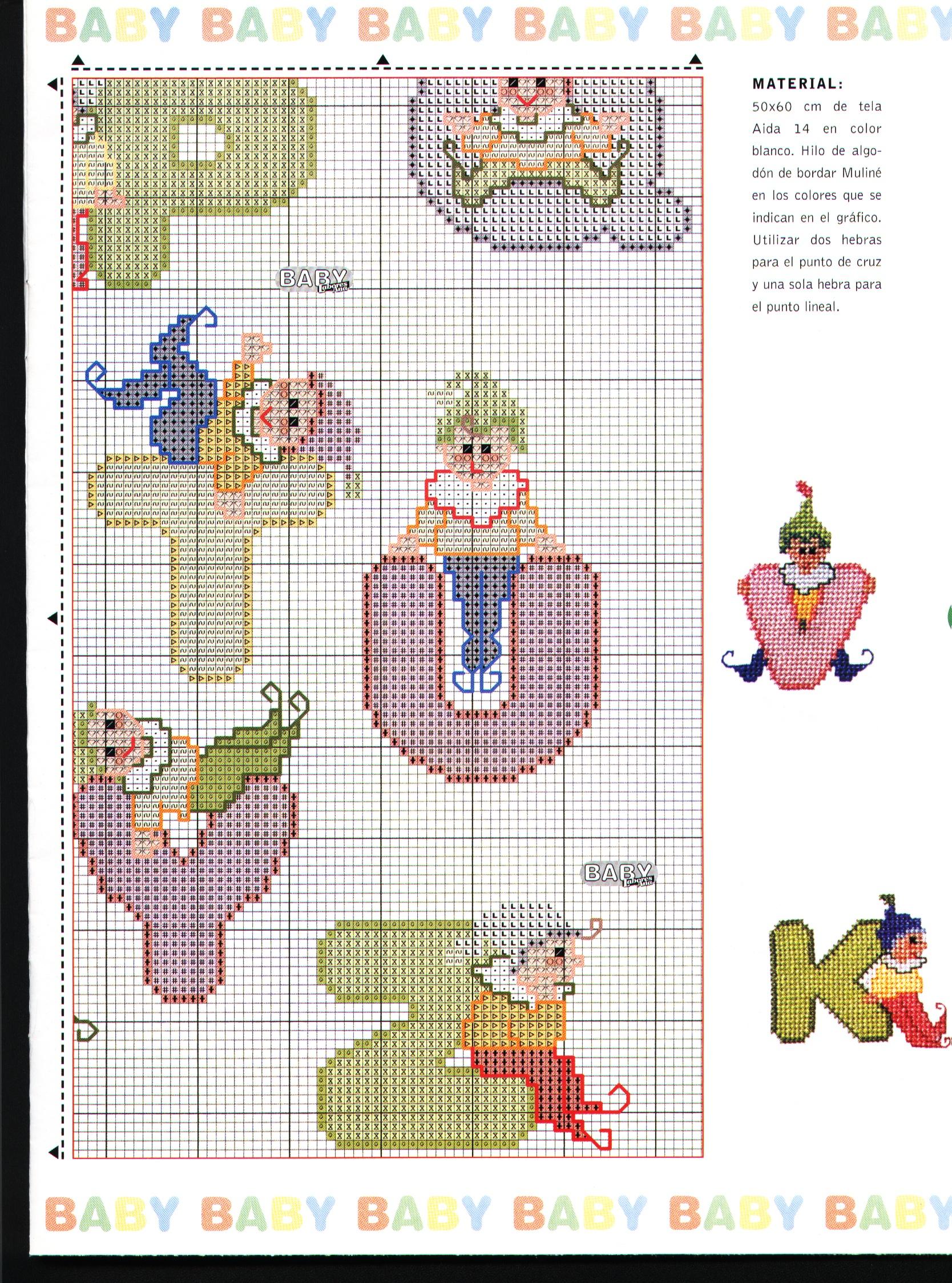 Cross stitch alphabet with elves (5)