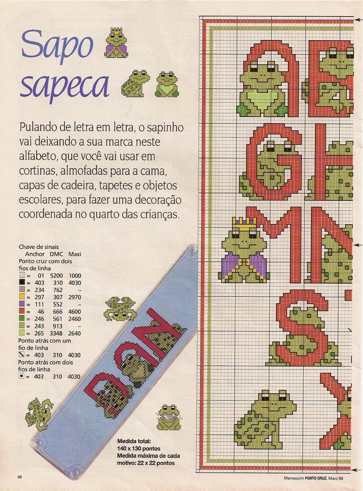 Cross stitch alphabet with frogs (1)