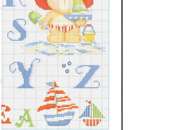 Cross stitch alphabet with sea (4)