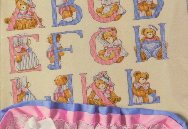 Cross stitch alphabet with sweet teddy bears (1)