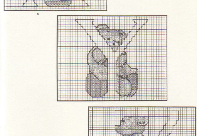 Cross stitch alphabet with sweet teddy bears (4)