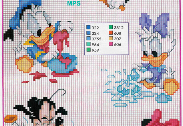 Cross stitch baby Disney in the kitchen