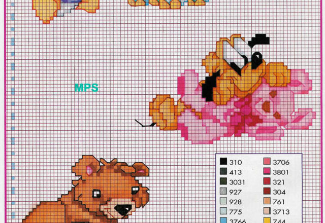 Cross stitch baby Disney with animals