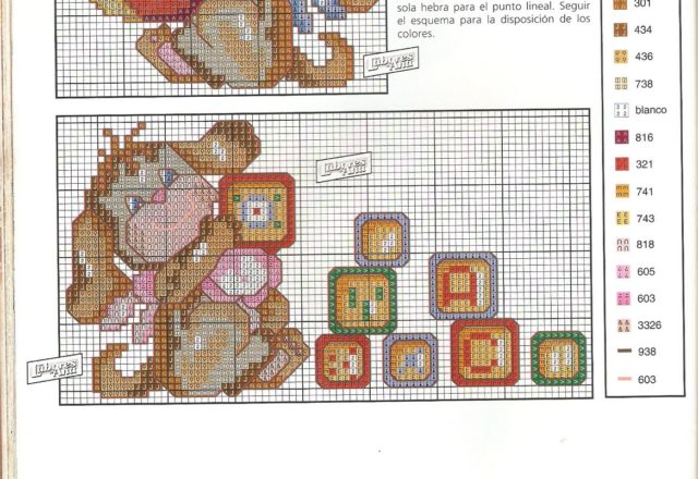 Cross stitch baby bibs with puppy dogs playing (1)