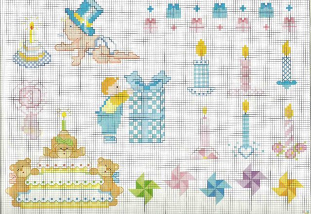 Cross stitch baby blanket cot sheets my first birthday