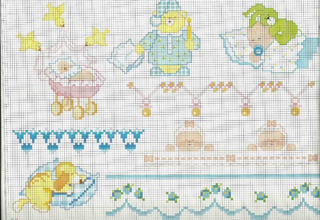 Cross stitch baby blanket sleeping