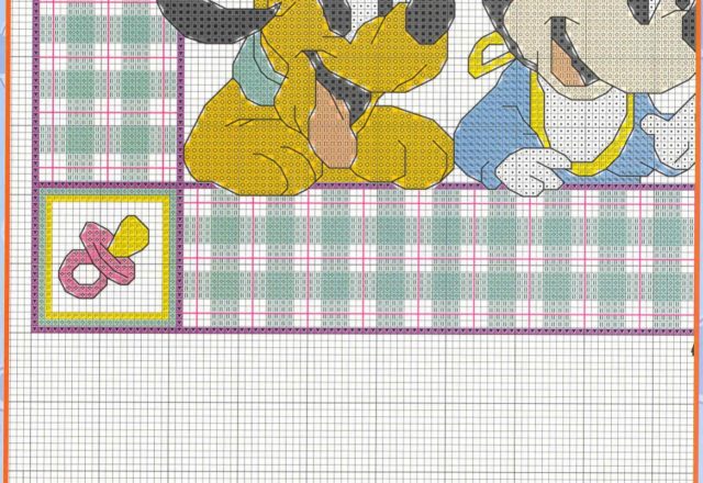 Cross stitch baby blanket with Disney babies (3)