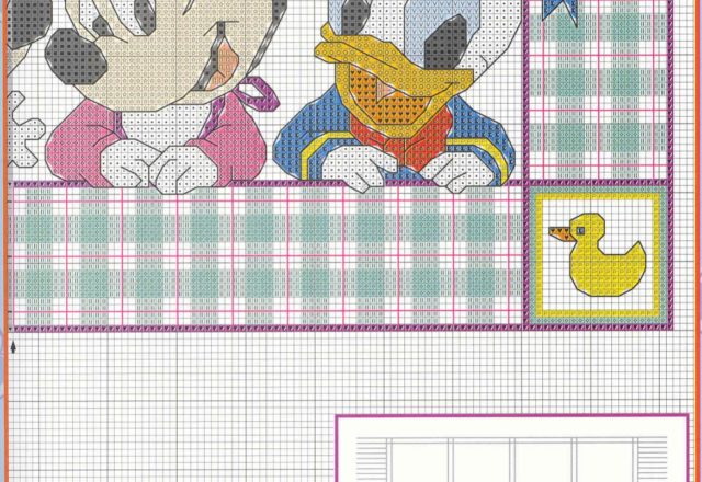 Cross stitch baby blanket with Disney babies (4)
