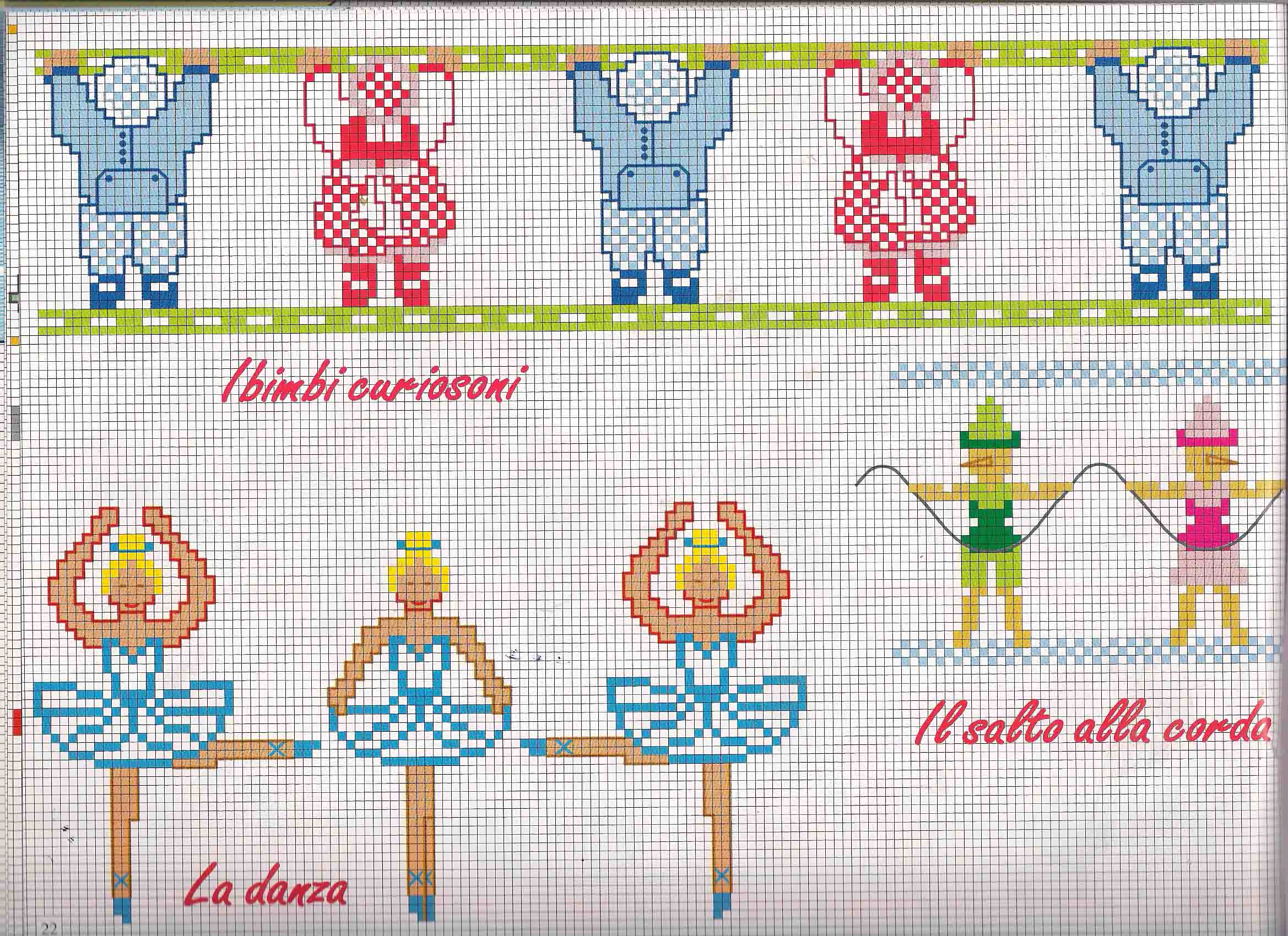 Cross stitch baby borders with dancers