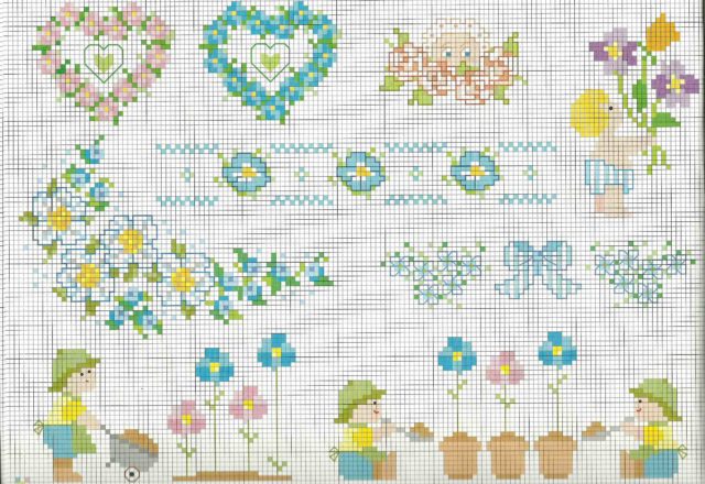 Cross stitch baby patterns flowers and gardening