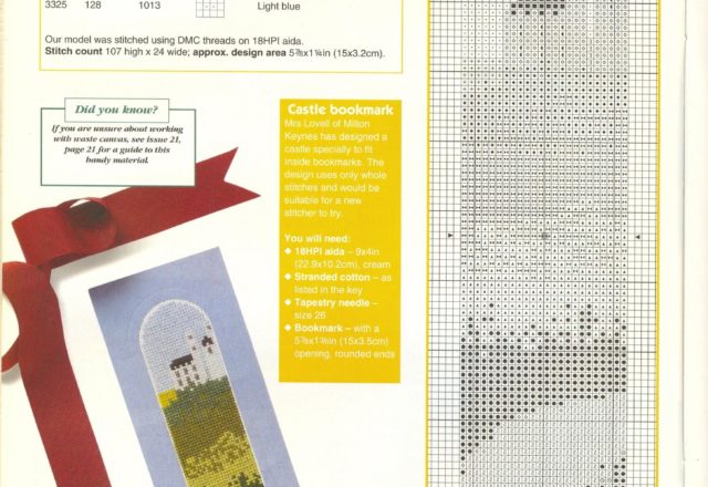 Cross stitch bookmark with landscape