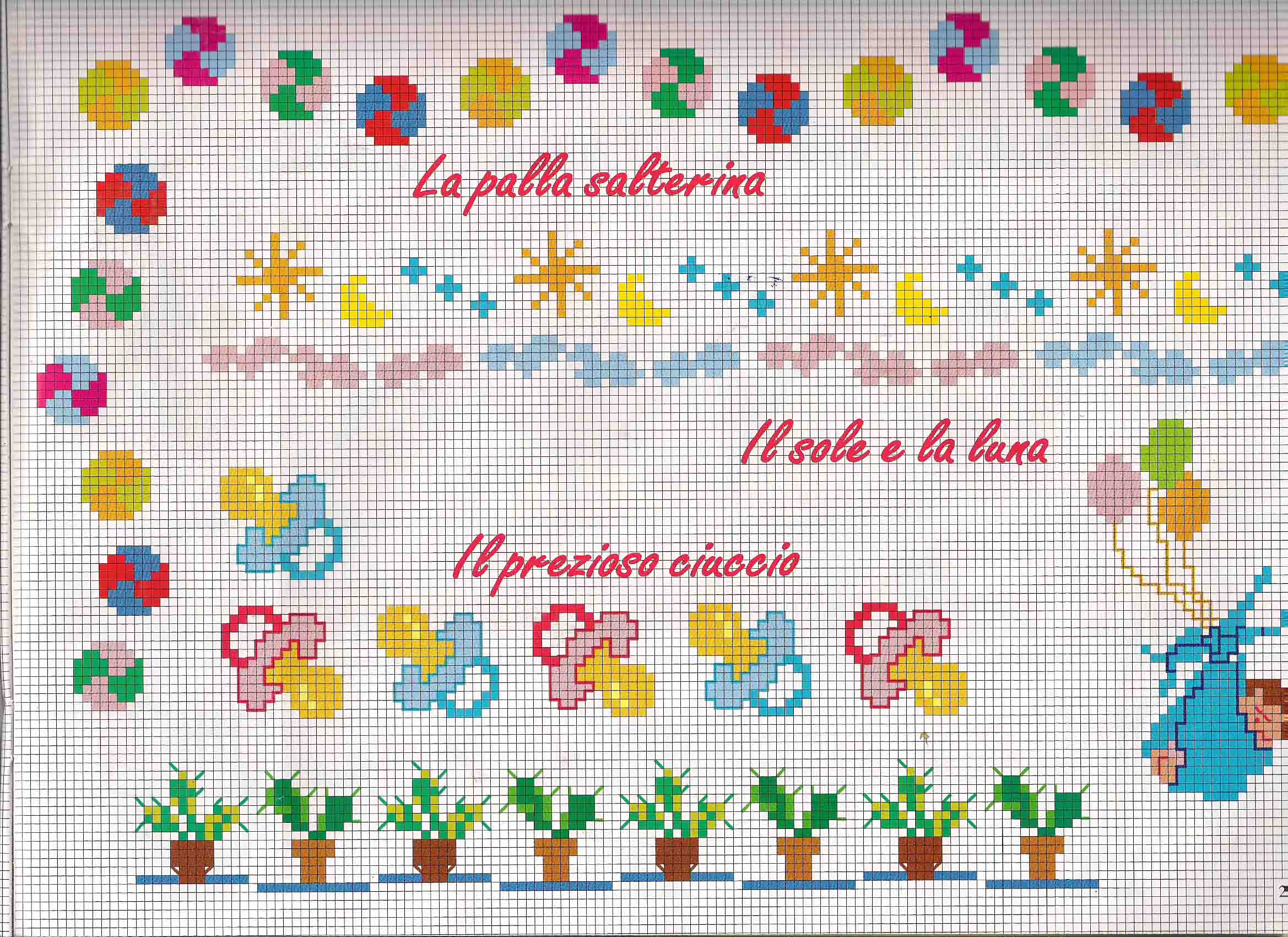 Cross stitch border with pacifiers